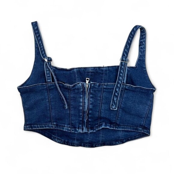 K-State Wildcats Blue Denim Corset Tank Top Small Hype And Vice Embroidered Logo - Picture 5 of 5